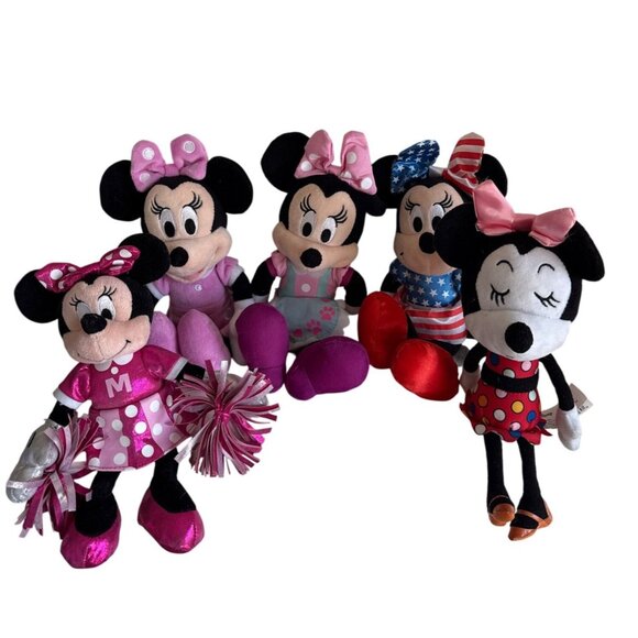 Disney Minnie Mouse Plush Toy Set Of 5 - Various Outfits & Themes - Picture 1 of 2